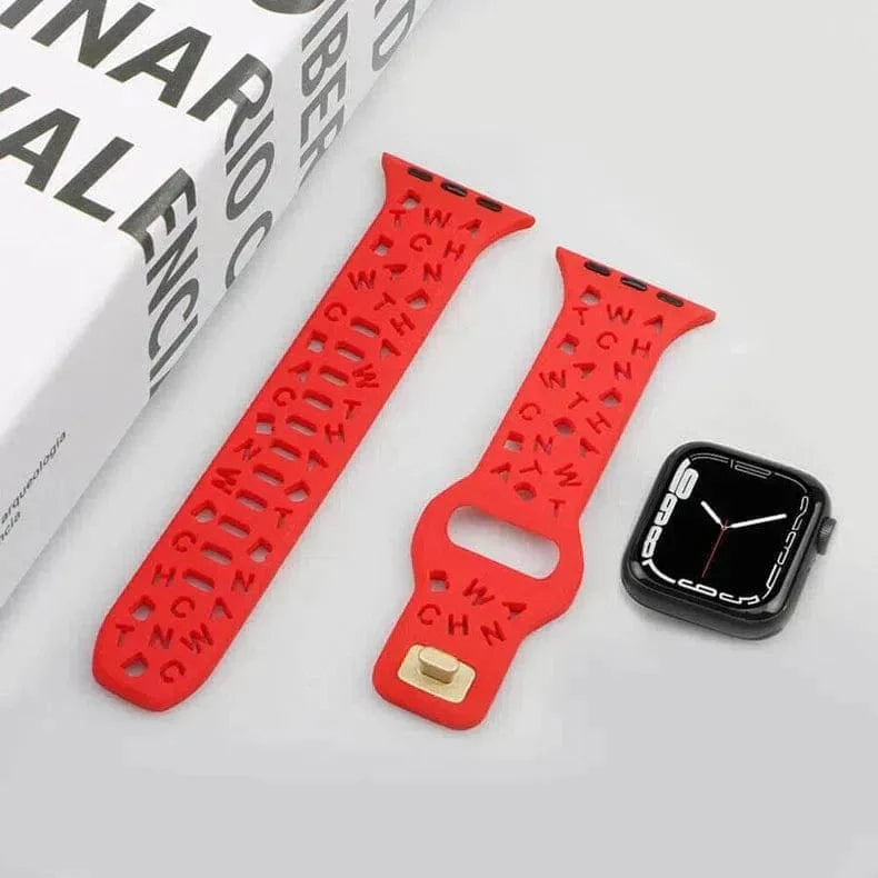 Soft Silicone Alphabetic Band for Apple Watch 38 | 40 | 41 | 42mm S10 - Ktusu