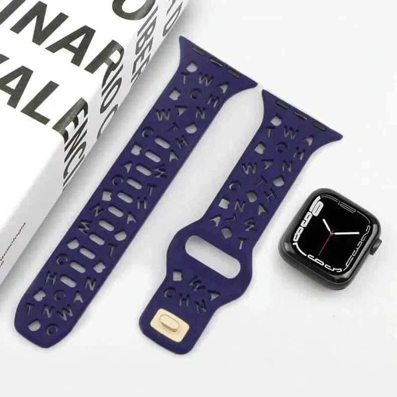 Soft Silicone Alphabetic Band for Apple Watch 38 | 40 | 41 | 42mm S10 - Ktusu