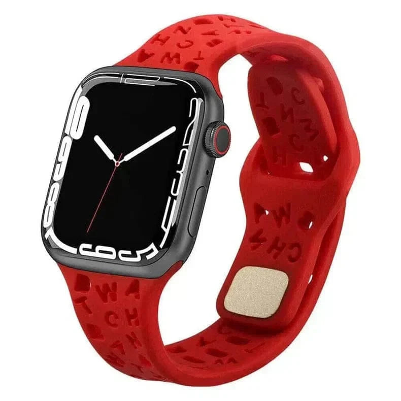 Soft Silicone Alphabetic Band for Apple Watch 38 | 40 | 41 | 42mm S10 - Ktusu