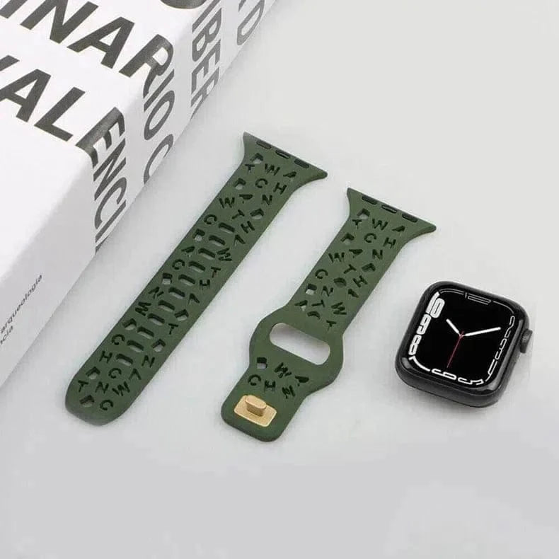 Soft Silicone Alphabetic Band for Apple Watch 38 | 40 | 41 | 42mm S10 - Ktusu
