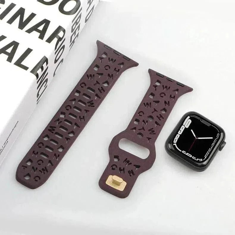 Soft Silicone Alphabetic Band for Apple Watch 38 | 40 | 41 | 42mm S10 - Ktusu