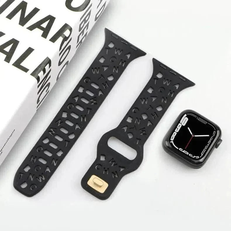 Soft Silicone Alphabetic Band for Apple Watch 38 | 40 | 41 | 42mm S10 - Ktusu