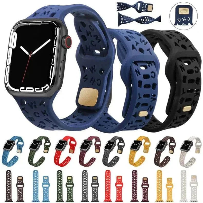 Soft Silicone Alphabetic Band for Apple Watch 38 | 40 | 41 | 42mm S10 - Ktusu