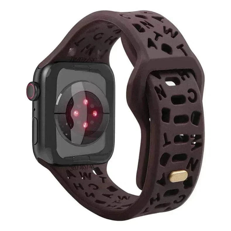 Soft Silicone Alphabetic Band for Apple Watch 38 | 40 | 41 | 42mm S10 38 | 40 | 41 | 42mm S10 / Coco Brown - Ktusu