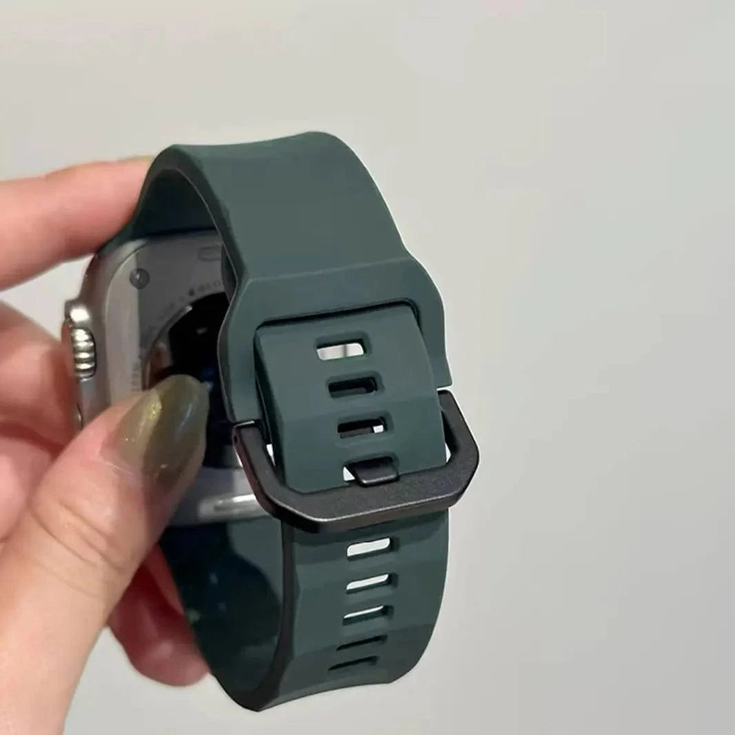 Soft Silicone Ripple Band for Apple Watch 42 | 44 | 45 | Ultra 49 | 46mm S10 42 | 44 | 45 | Ultra 49 | 46mm S10 / Alpine Blue - Ktusu