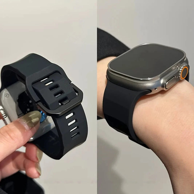 Soft Silicone Ripple Band for Apple Watch 42 | 44 | 45 | Ultra 49 | 46mm S10 42 | 44 | 45 | Ultra 49 | 46mm S10 / Army Green - Ktusu