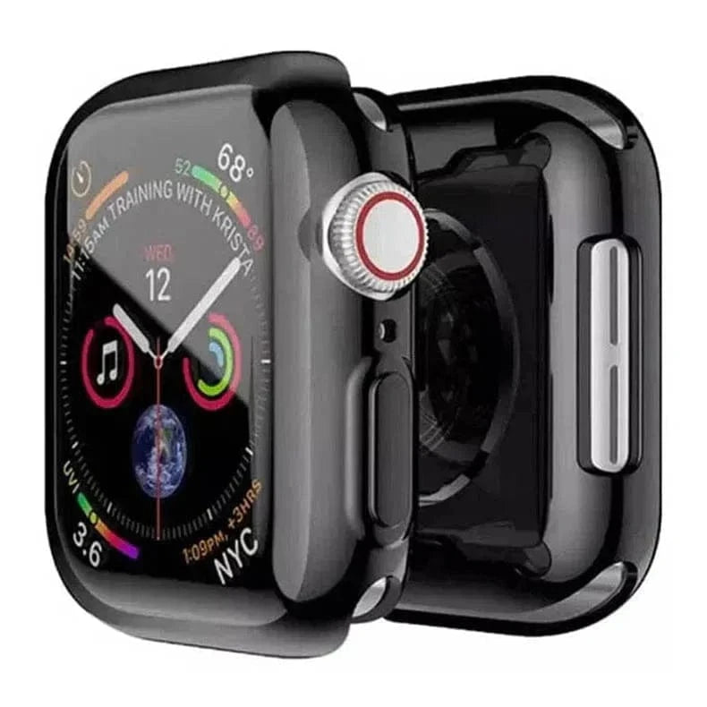 Soft Slim Shiny Full Body Screen Protector Cover for Apple Watch 44mm 44mm / Black - Ktusu