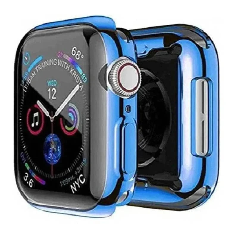 Soft Slim Shiny Full Body Screen Protector Cover for Apple Watch 44mm 44mm / Blue - Ktusu