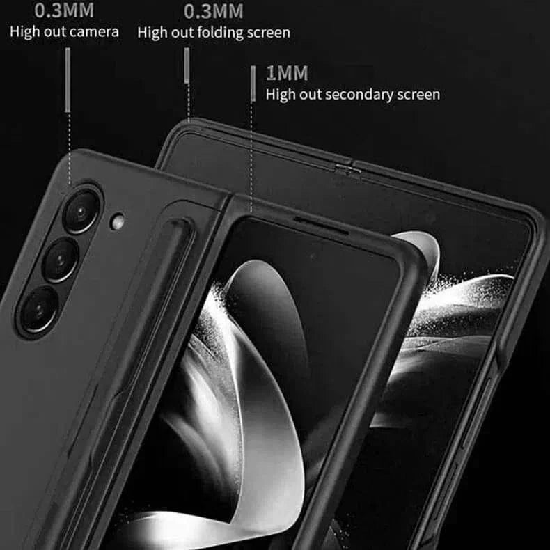 Soft Touch Coating Standing Case With Pen Case for Samsung Z Fold5 - Ktusu