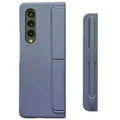 Soft Touch Coating Standing Case With Pen Case for Samsung Z Fold5 Samsung Z Fold5 / Pine Blue - Ktusu