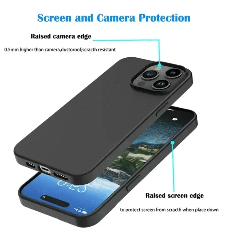 Soft TPU Flexible Case for iPhone 15 iPhone 15 / Black - Ktusu