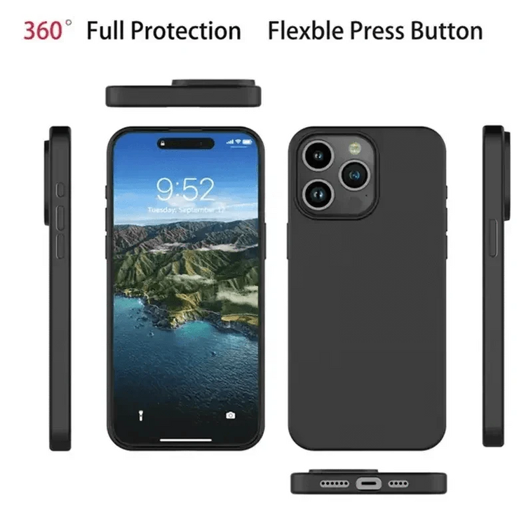 Soft TPU Flexible Case for iPhone 15 iPhone 15 / Black - Ktusu
