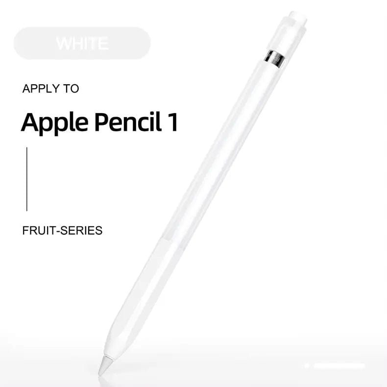Split Color Soft Silicone Sleeve for Apple Pencil Pencil (USB C) / White - Ktusu