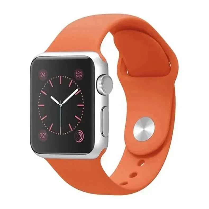 Sports Silicone Watch Band for Apple Watch 38 | 40 | 41 | 42mm S10 38 | 40 | 41 | 42mm S10 / Papaya Orange / M / L - Ktusu