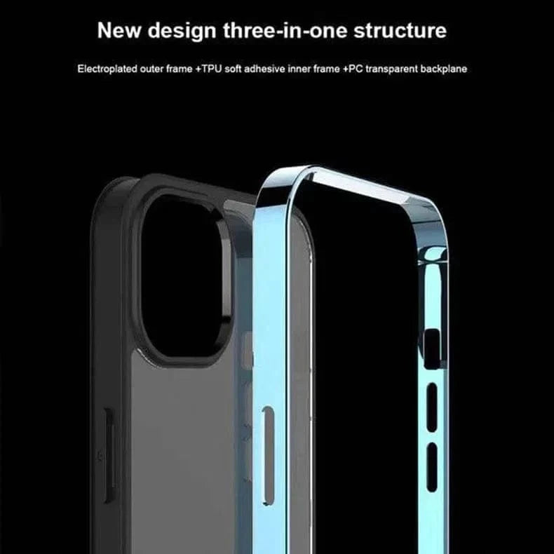 Square Electroplated Clear Hard Case for iPhone 13 - Ktusu