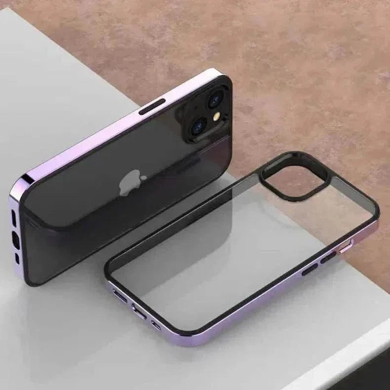 Square Electroplated Clear Hard Case for iPhone 13 - Ktusu