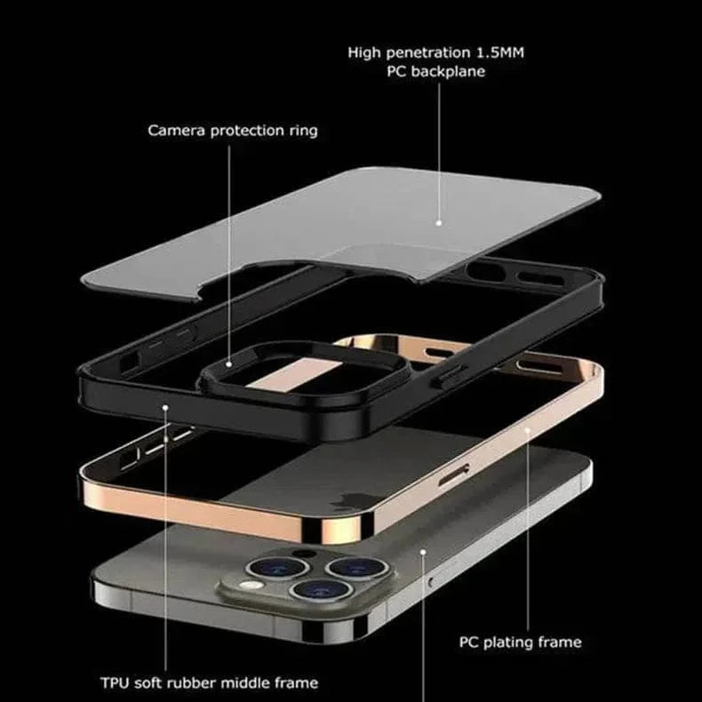 Square Electroplated Clear Hard Case for iPhone 14 Pro Max - Ktusu