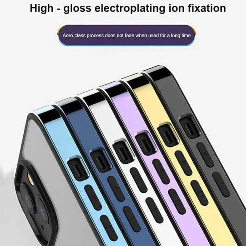 Square Electroplated Clear Hard Case for iPhone 14 Pro Max - Ktusu