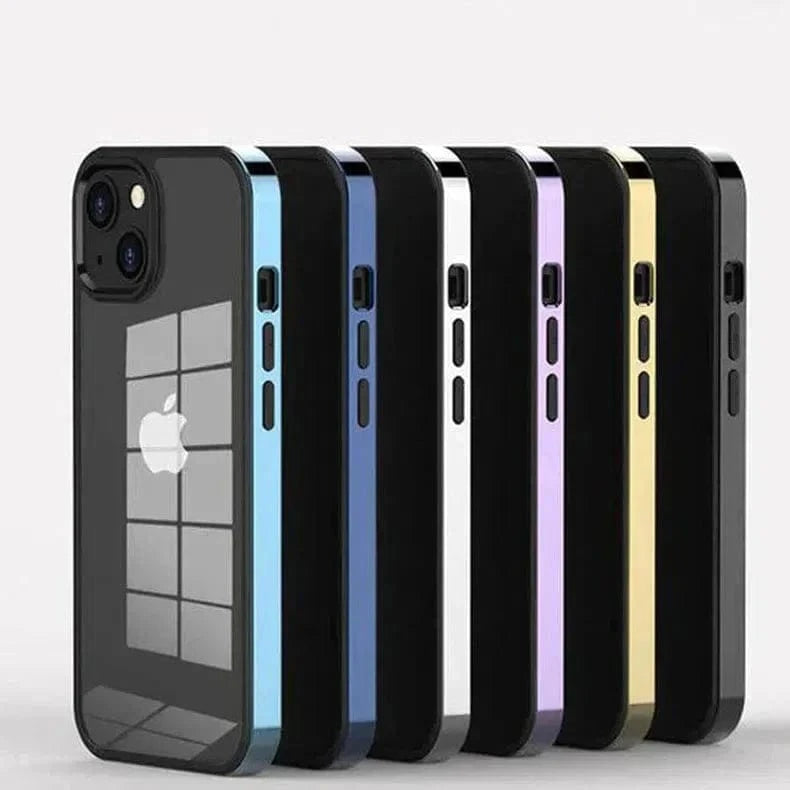 Square Electroplated Clear Hard Case for iPhone 14 Pro Max - Ktusu