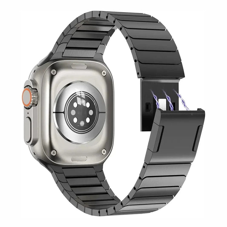 Stainless Steel Magnetic Closure Link Bracelet for Apple Watch 42 | 44 | 45 | Ultra 49 | 46mm S10 42 | 44 | 45 | Ultra 49 | 46mm S10 / Natural Titanium - Ktusu