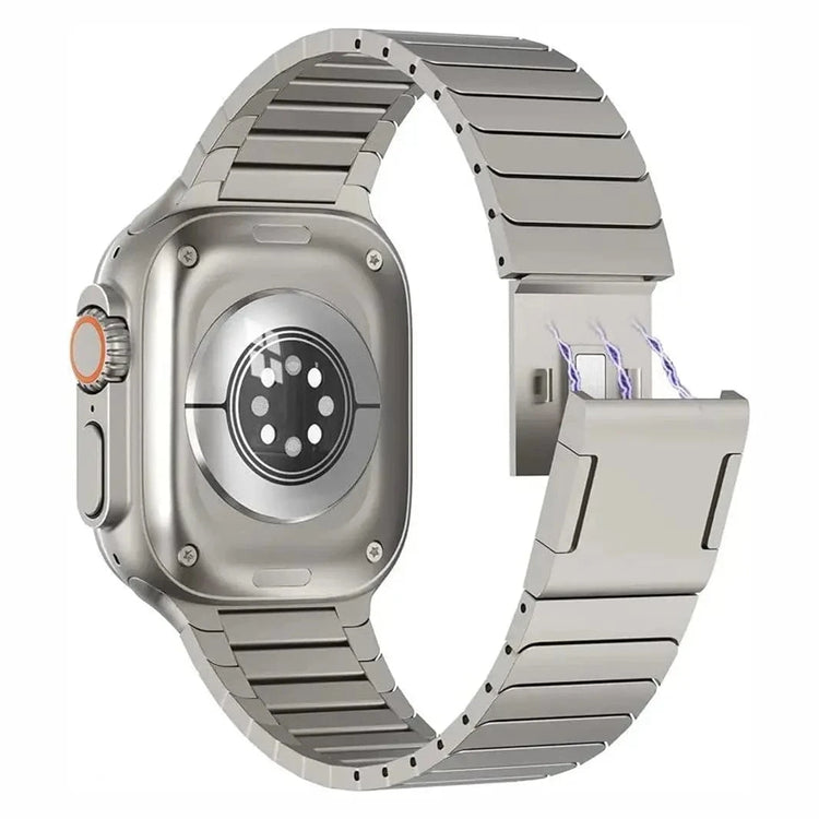 Stainless Steel Magnetic Closure Link Bracelet for Apple Watch 42 | 44 | 45 | Ultra 49 | 46mm S10 42 | 44 | 45 | Ultra 49 | 46mm S10 / Natural Titanium - Ktusu