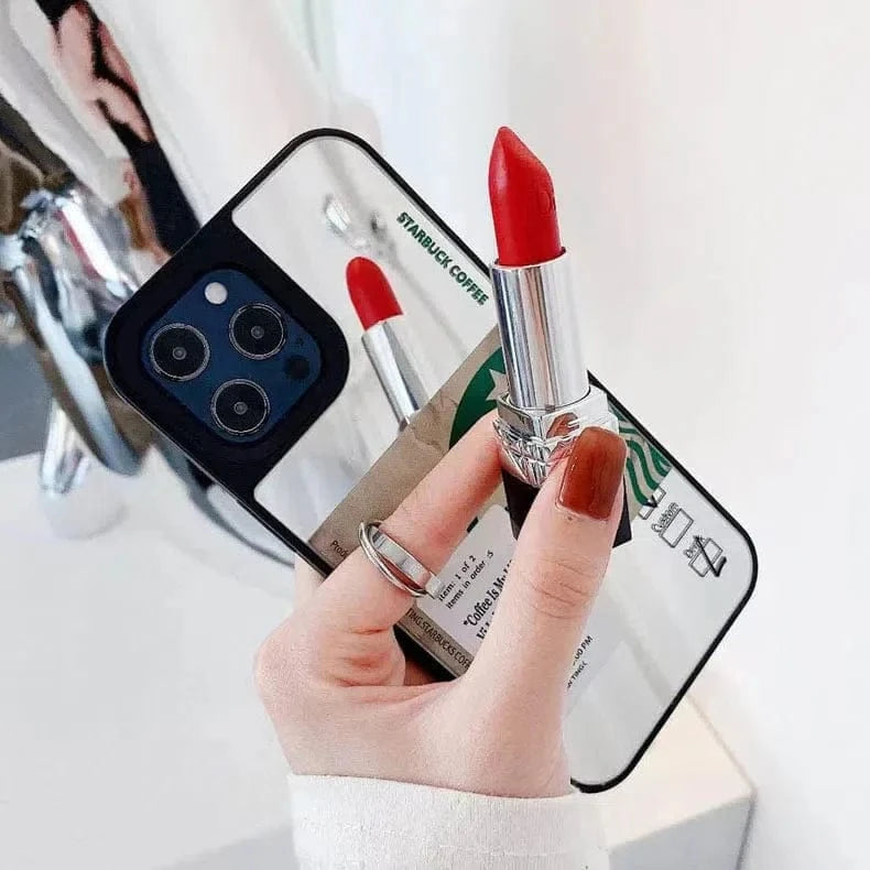 Starbucks Print Mirror Acrylic Glass Hard Case for iPhone 12 Pro Max - Ktusu