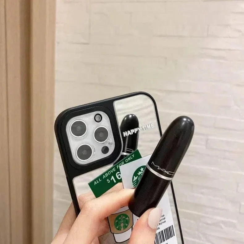 Starbucks Print Mirror Acrylic Glass Hard Case for iPhone 12 Pro Max - Ktusu