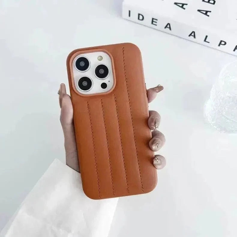 Stitch Leather Texture Hard Case for iPhone 13 - Ktusu