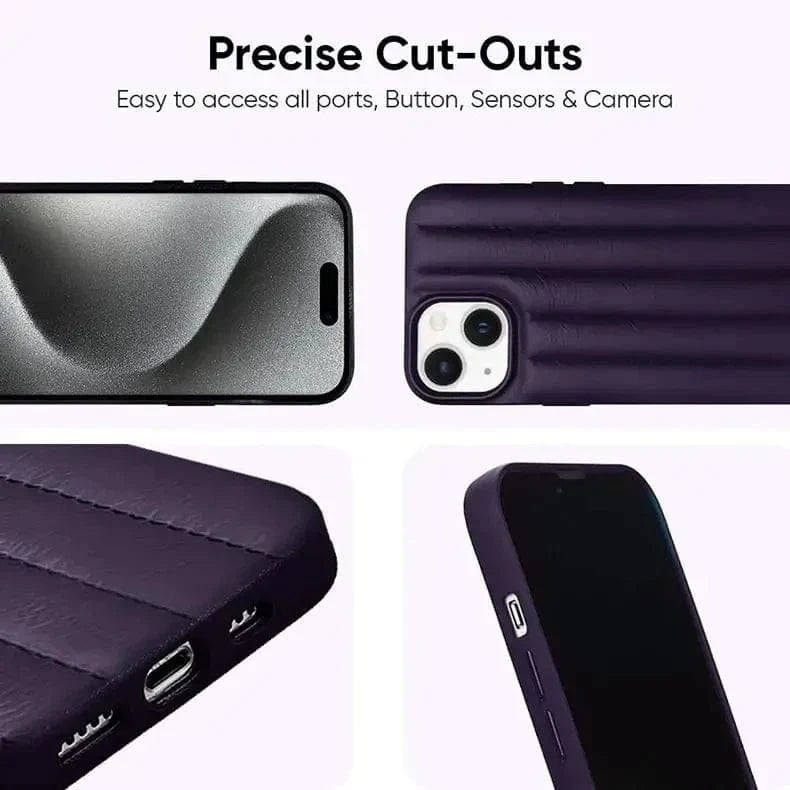 Stitch Leather Texture Hard Case for iPhone 13 - Ktusu