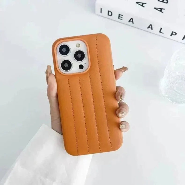 Stitch Leather Texture Hard Case for iPhone 13 iPhone 13 / Black - Ktusu