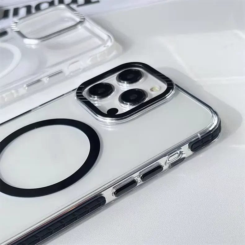 Strong Magnetic Magsafe Support Clear Hard Case for iPhone 15 Pro Max - Ktusu
