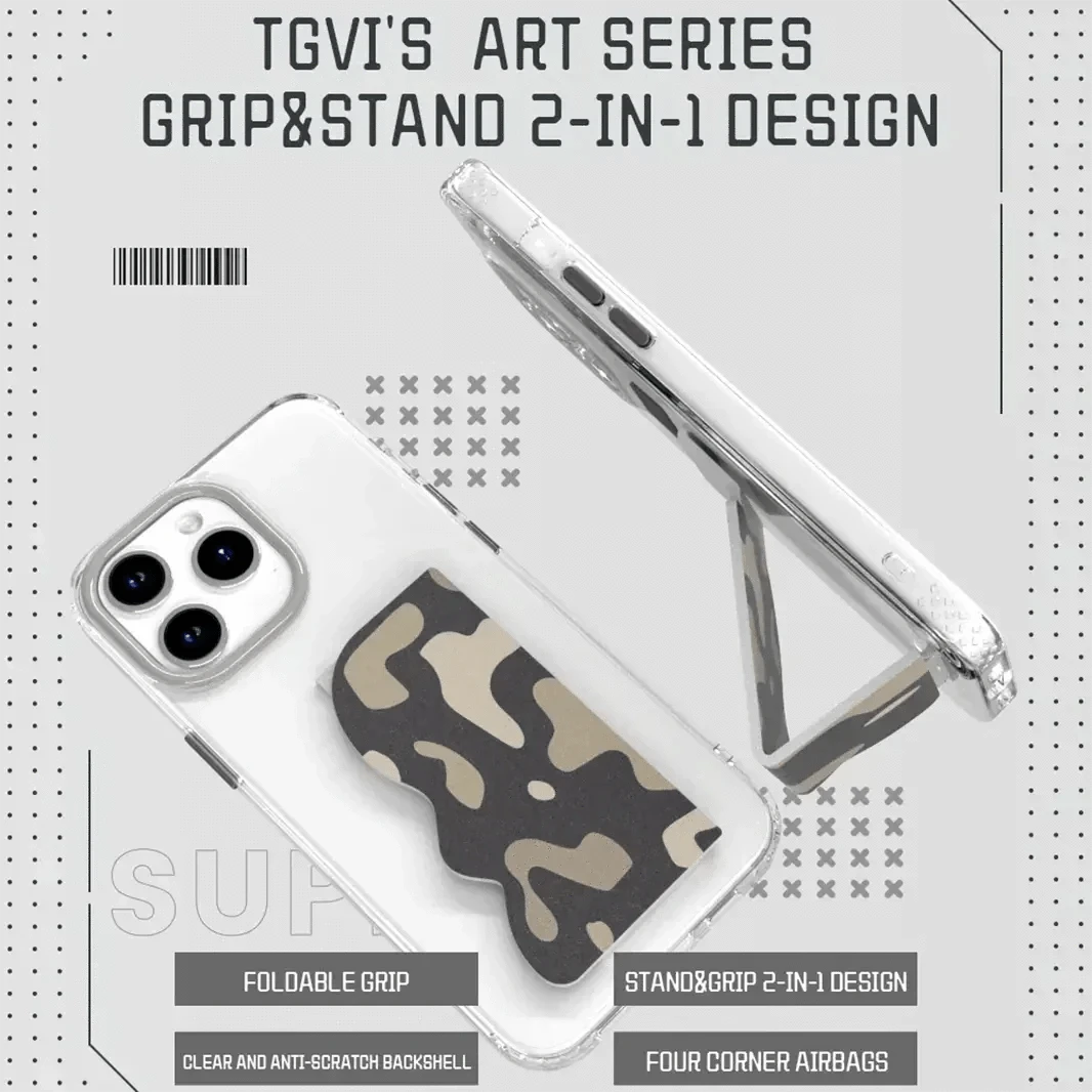 Tgvi'S Art Series Kickstand Hand Grip Case for iPhone 15 Pro - Ktusu