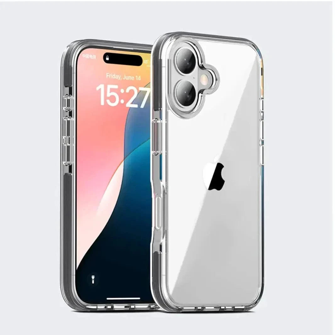 TPU+PC Magsafe Transparent Hard Case for iPhone 16 Pro Max iPhone 16 Pro Max / Black / without magsafe - Ktusu