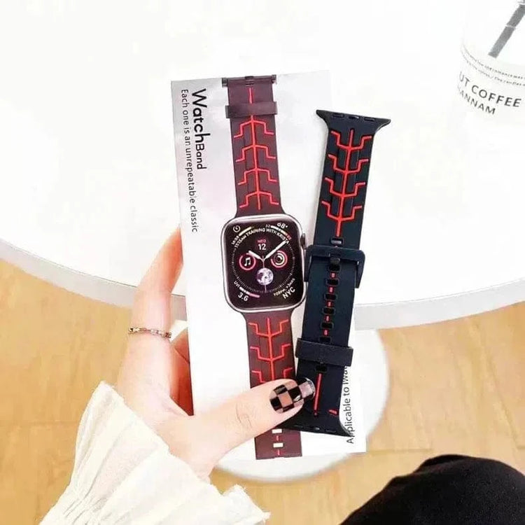 Tron Silicone Sport Band for Apple Watch 42 | 44 | 45 | Ultra 49 | 46mm S10 42 | 44 | 45 | Ultra 49 | 46mm S10 / Teal Black - Ktusu
