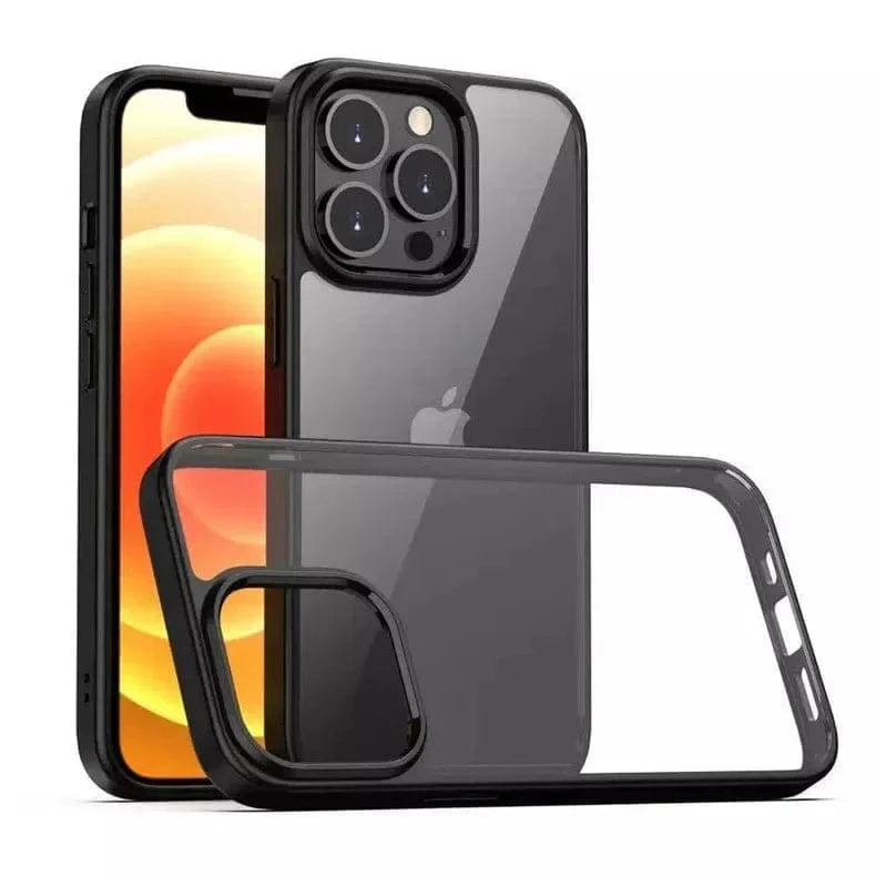 Ultra Crystal Clear Matte Frame Case for iPhone 14 Pro Max iPhone 14 Pro Max / Black - Ktusu