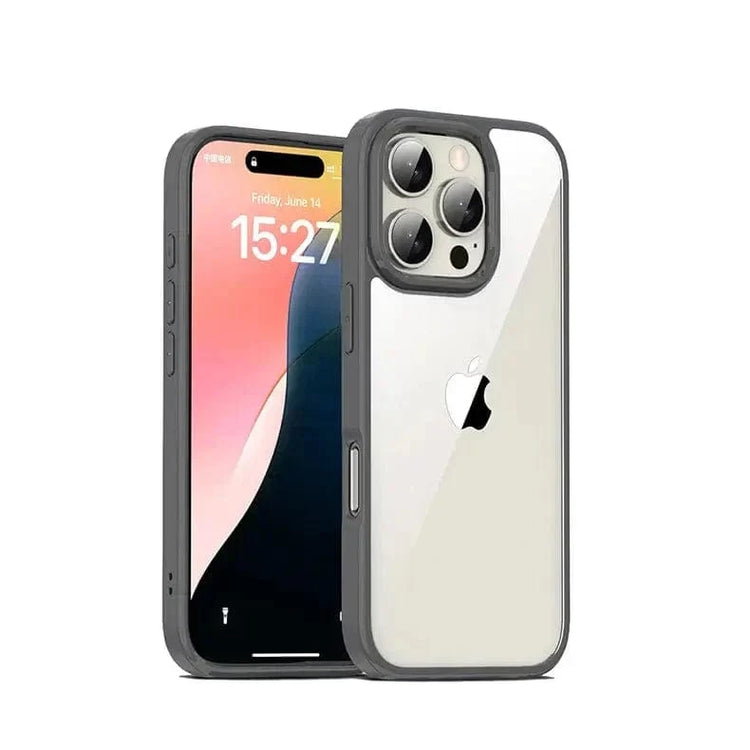 Ultra Crystal Clear Matte Frame Case for iPhone 15 iPhone 15 / Grey - Ktusu