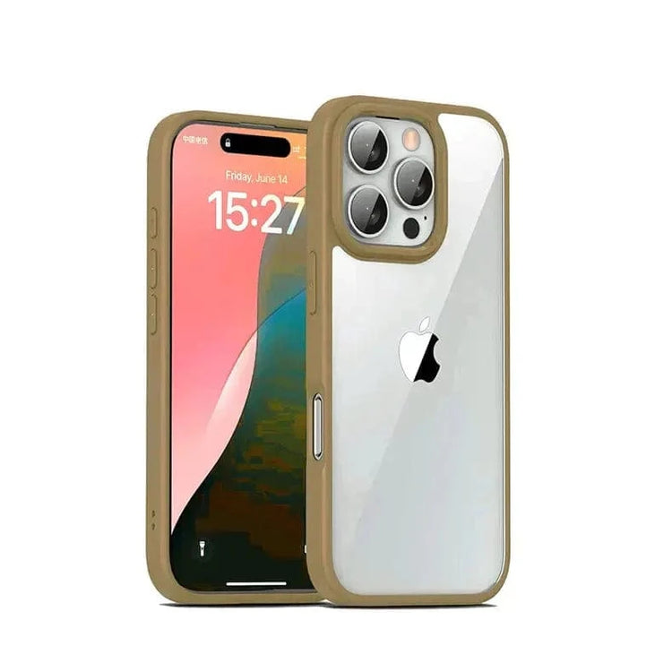 Ultra Crystal Clear Matte Frame Case for iPhone 15 iPhone 15 / Grey - Ktusu