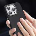 Vegan Leather Metal Button Magsafe Case for iPhone 16 Pro - Ktusu