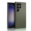 Vegan Leather Metal Button MagSafe Case for Samsung S23 Ultra - Ktusu