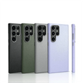 Vegan Leather Metal Button MagSafe Case for Samsung S23 Ultra - Ktusu