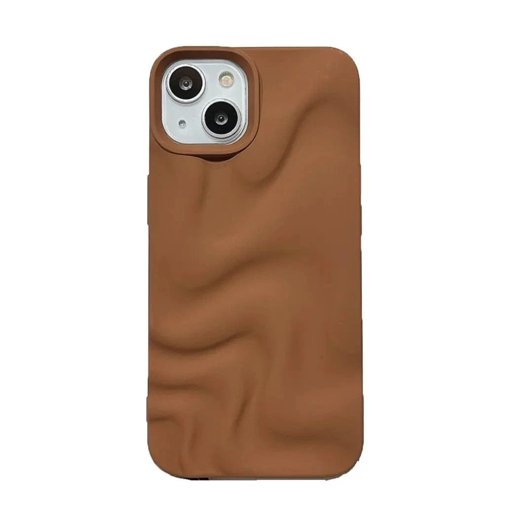 Water Ripple Pattern Silicone Soft Case for iPhone 15 iPhone 15 / dark brown - Ktusu