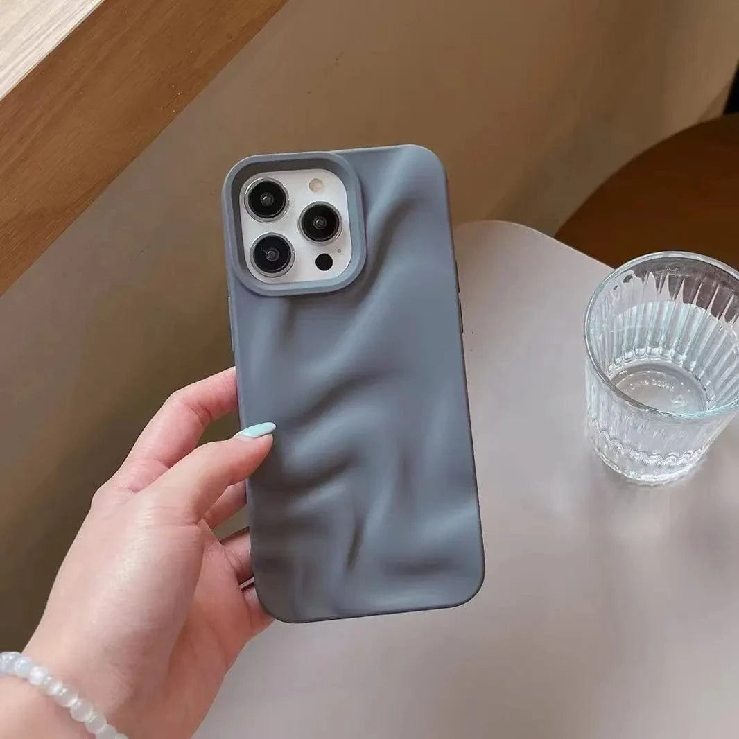 Water Ripple Pattern Silicone Soft Case for iPhone 15 iPhone 15 / dark grey - Ktusu