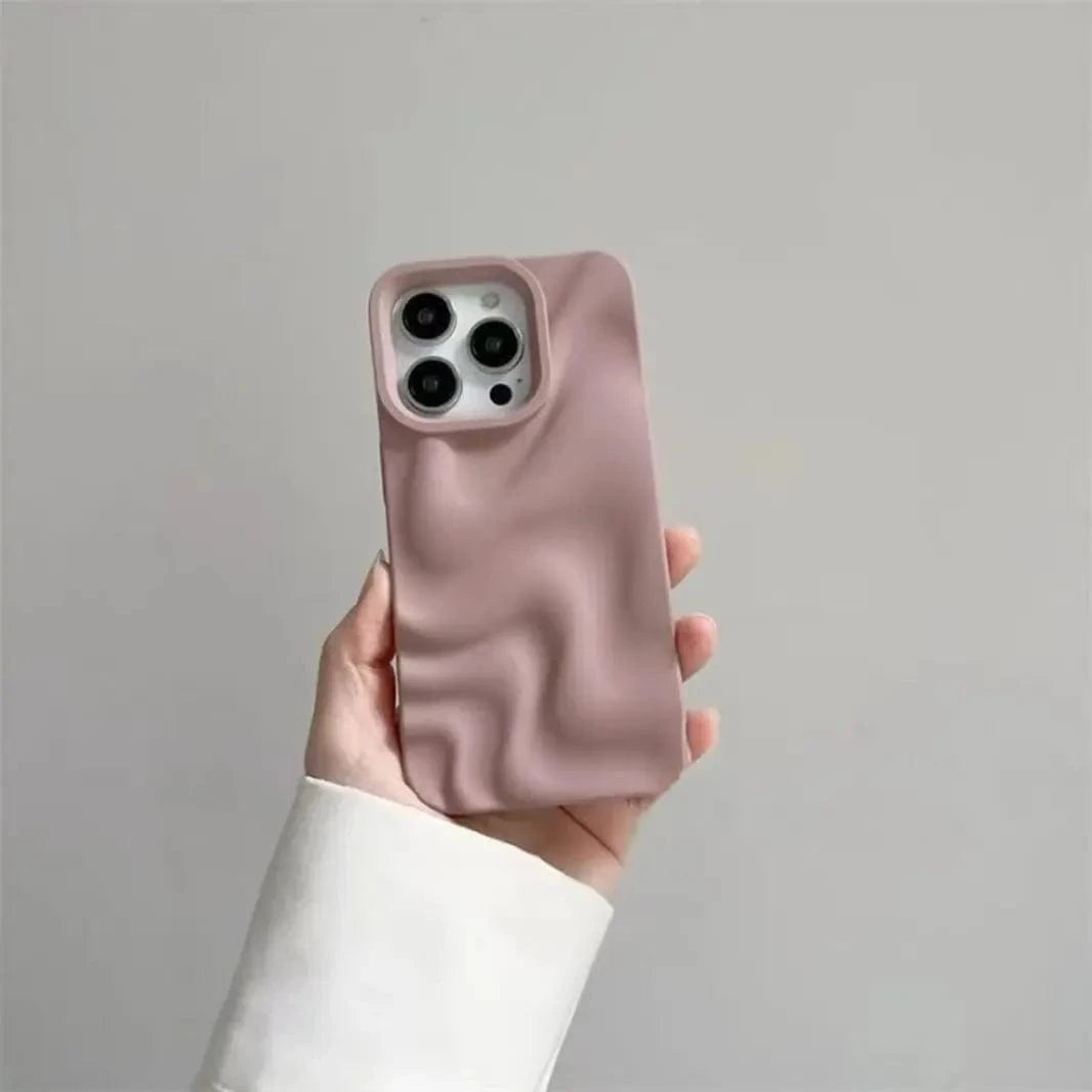 Water Ripple Pattern Silicone Soft Case for iPhone 15 iPhone 15 / sand pink - Ktusu
