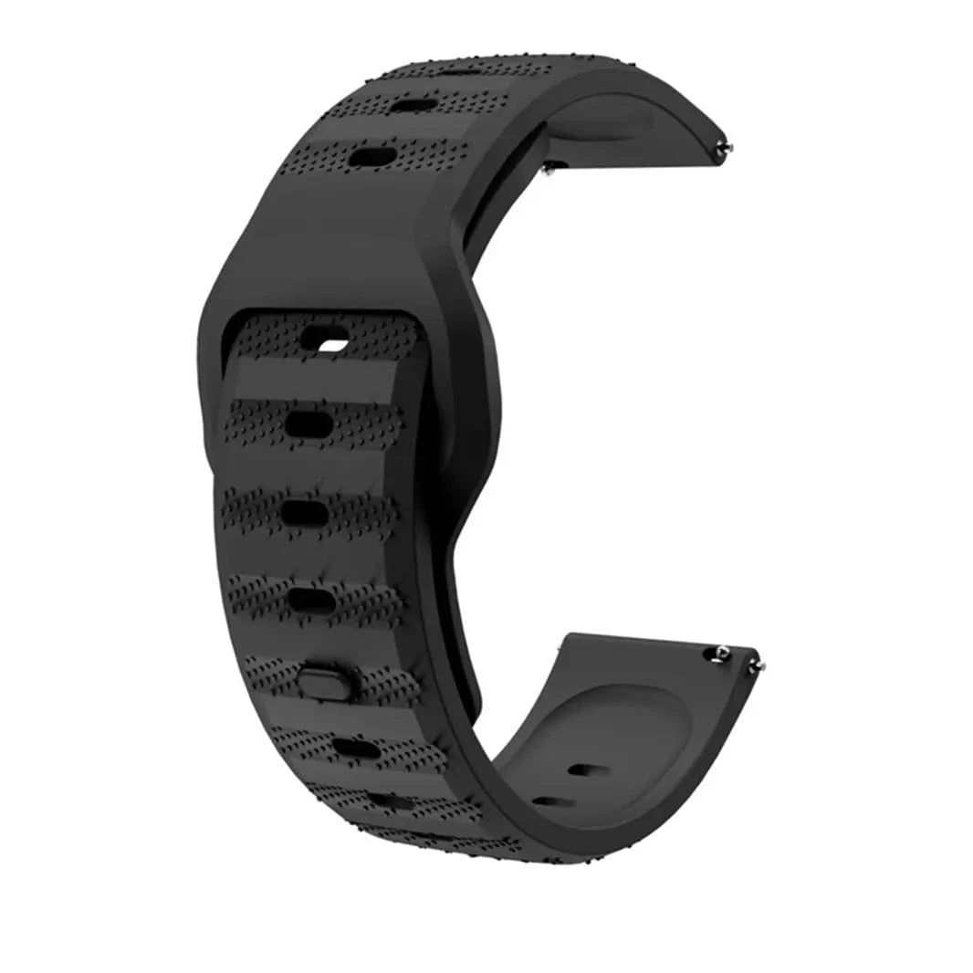 Waterproof Grip Sports Silicone Strap for Smartwatch 20mm 20mm / Black - Ktusu