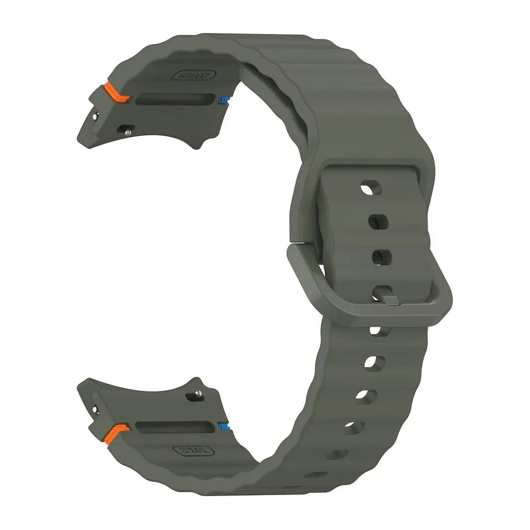 Wave Silicone Sport Band for Samsung Watch4 | 5 | 6 | 7 Watch4 | 5 | 6 | 7 / Army Green - Ktusu