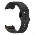 Wave Silicone Sport Band for Samsung Watch4 | 5 | 6 | 7 Watch4 | 5 | 6 | 7 / Black - Ktusu