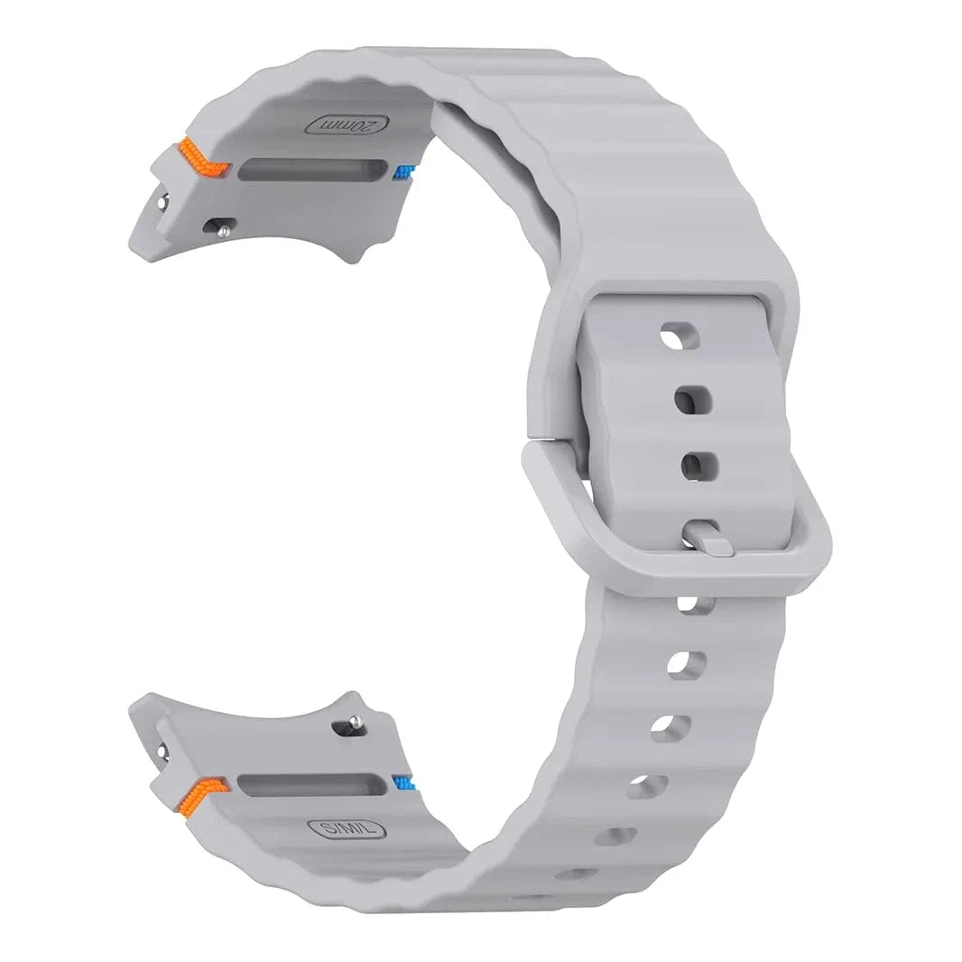 Wave Silicone Sport Band for Samsung Watch4 | 5 | 6 | 7 Watch4 | 5 | 6 | 7 / Grey - Ktusu