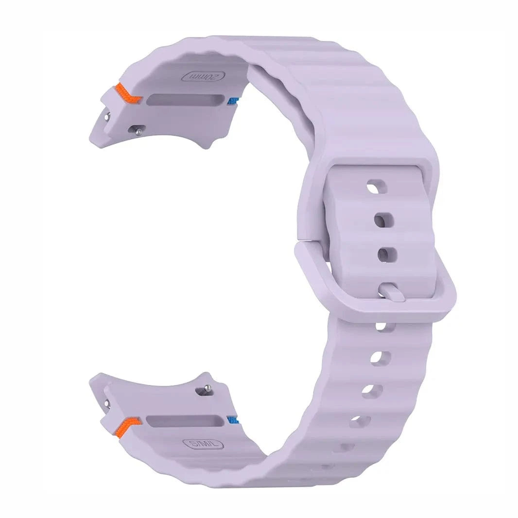 Wave Silicone Sport Band for Samsung Watch4 | 5 | 6 | 7 Watch4 | 5 | 6 | 7 / Lavender - Ktusu