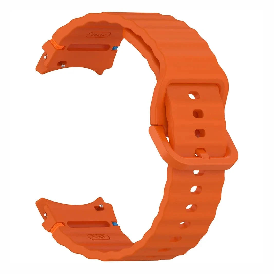 Wave Silicone Sport Band for Samsung Watch4 | 5 | 6 | 7 Watch4 | 5 | 6 | 7 / Orange - Ktusu