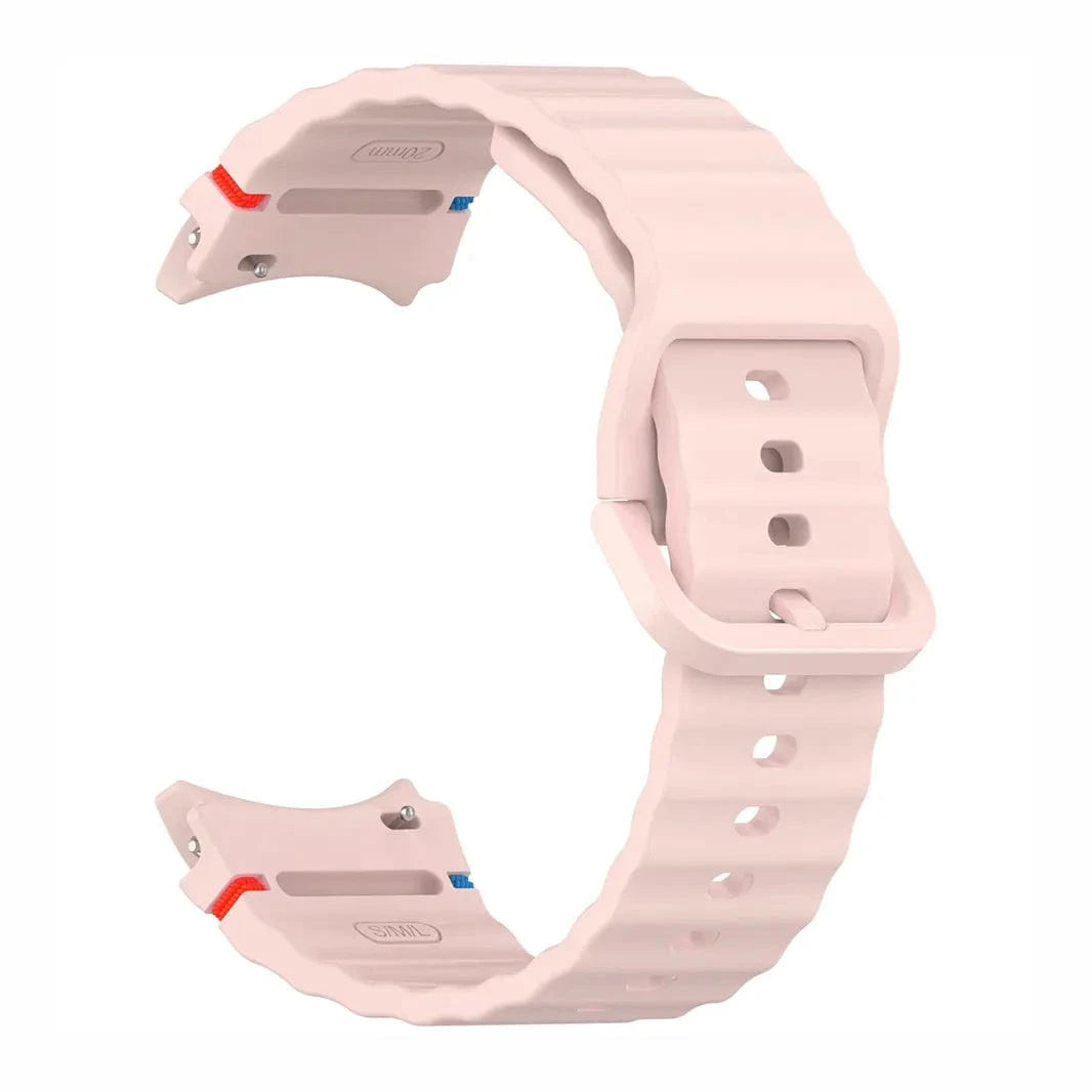 Wave Silicone Sport Band for Samsung Watch4 | 5 | 6 | 7 Watch4 | 5 | 6 | 7 / Pink - Ktusu